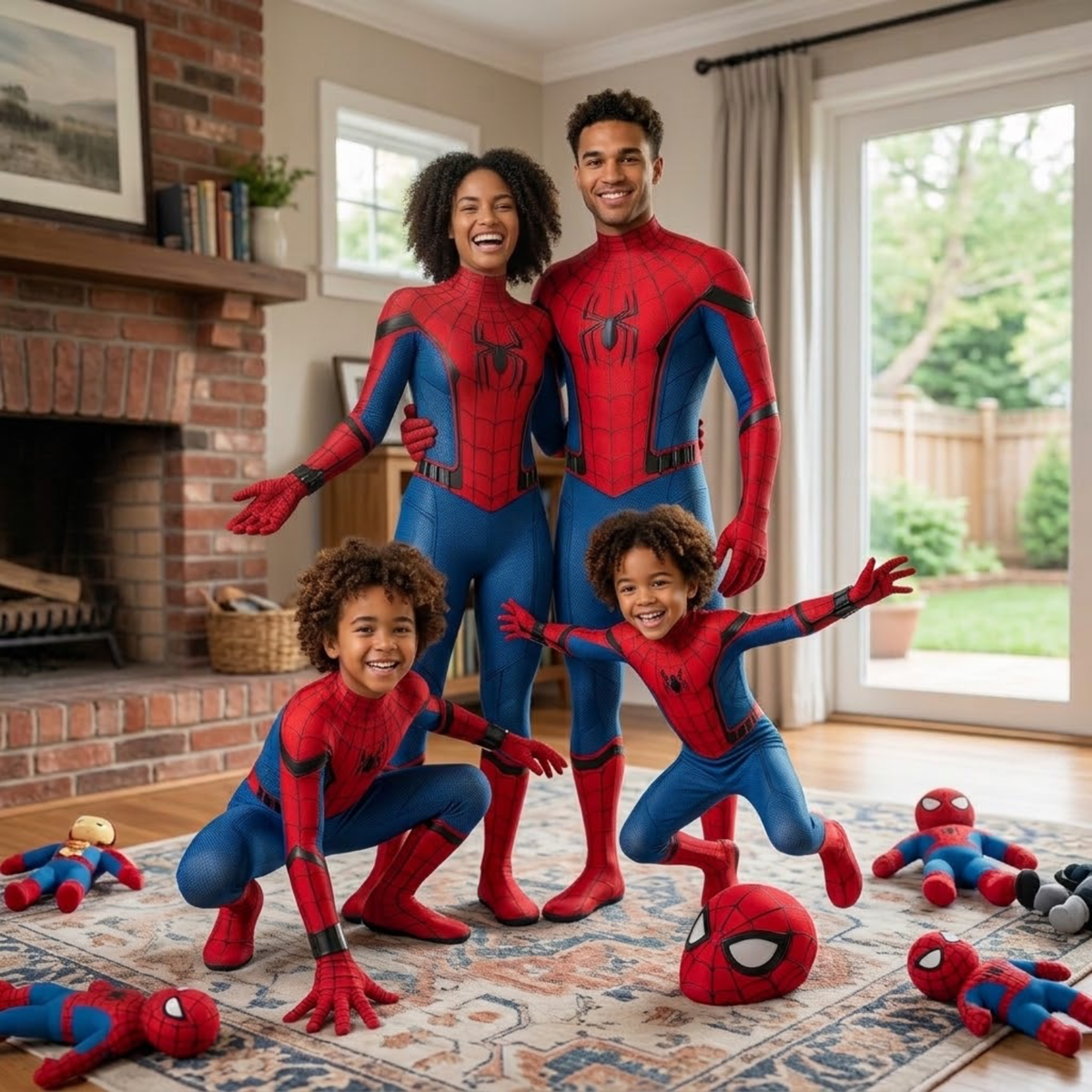 Red & Blue Spiderman Superhero Cosplay Costume – Full Body Bodysuit with Mask