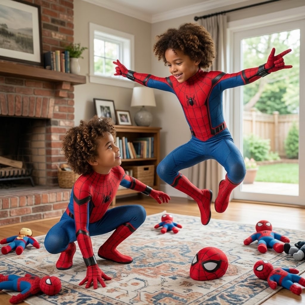 Red & Blue Spiderman Superhero Cosplay Costume – Full Body Bodysuit with Mask