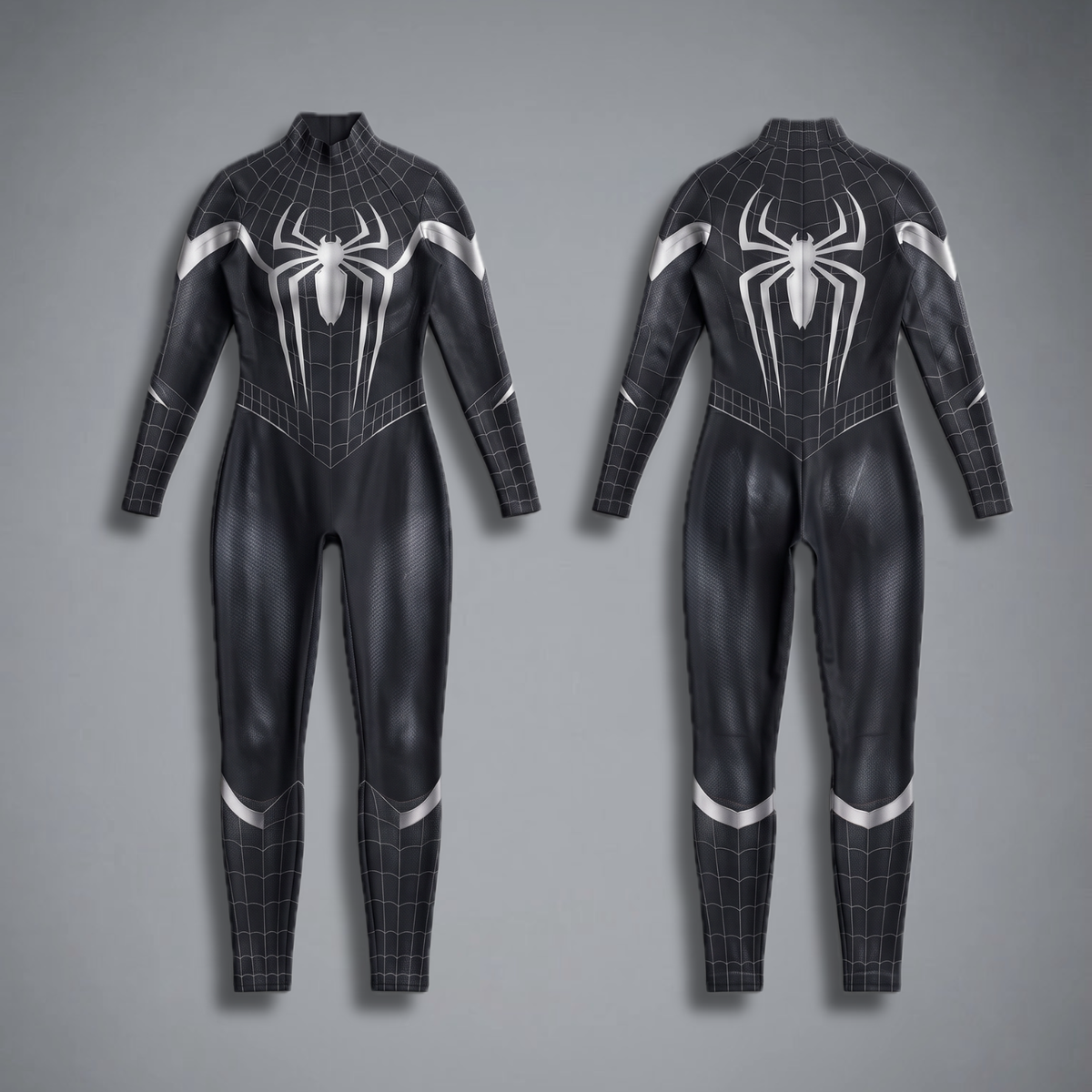 Black & Silver Miles Morales Women Spider Superhero Cosplay Bodysuit – Full Body Costume