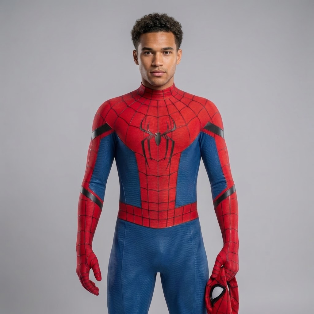 Red & Blue Spiderman Superhero Cosplay Costume – Full Body Bodysuit with Mask