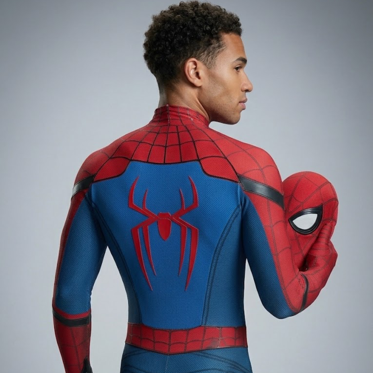 Red & Blue Spiderman Superhero Cosplay Costume – Full Body Bodysuit with Mask