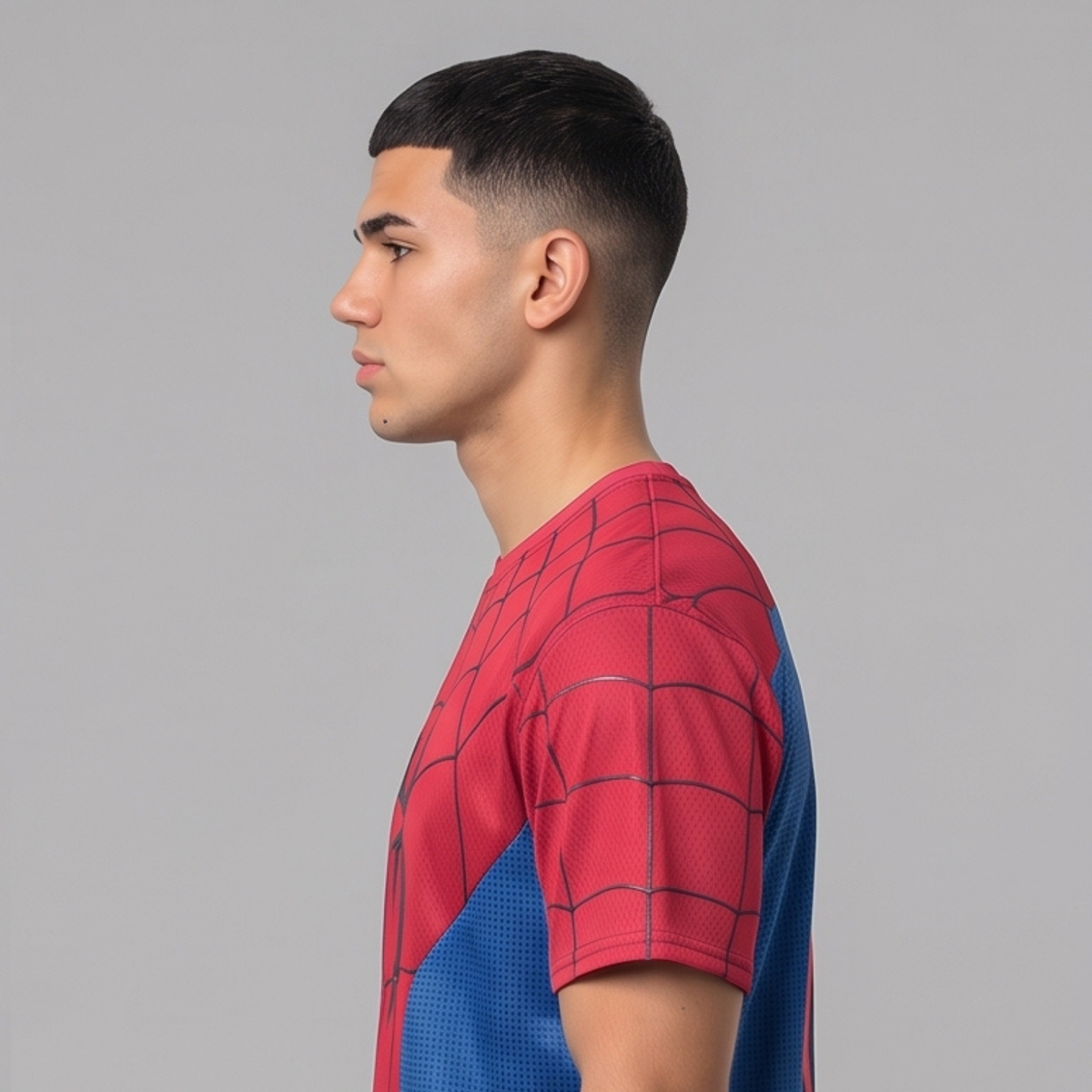 Blue & Red Spider Man Graphic T-Shirt – Web Print Short Sleeve Tee
