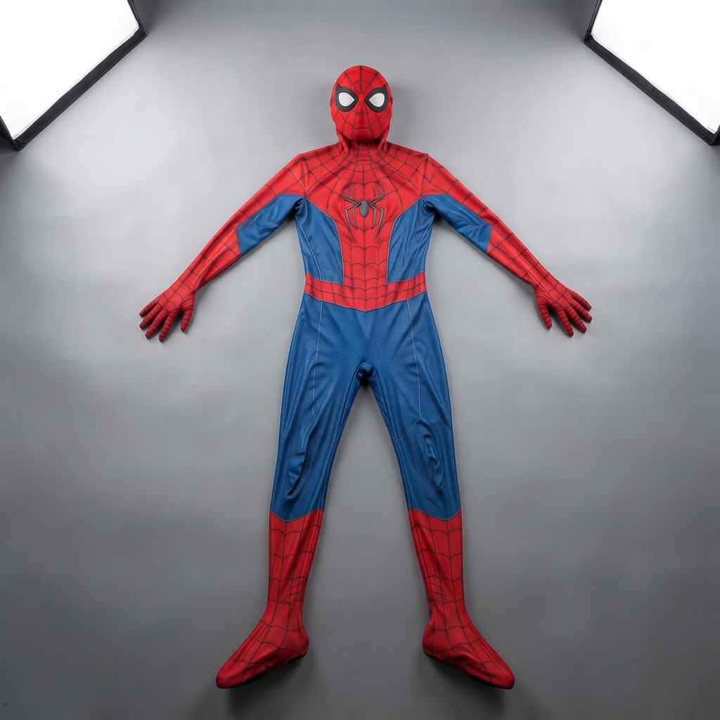 Red & Blue Spiderman Superhero Cosplay Costume – Full Body Bodysuit with Mask