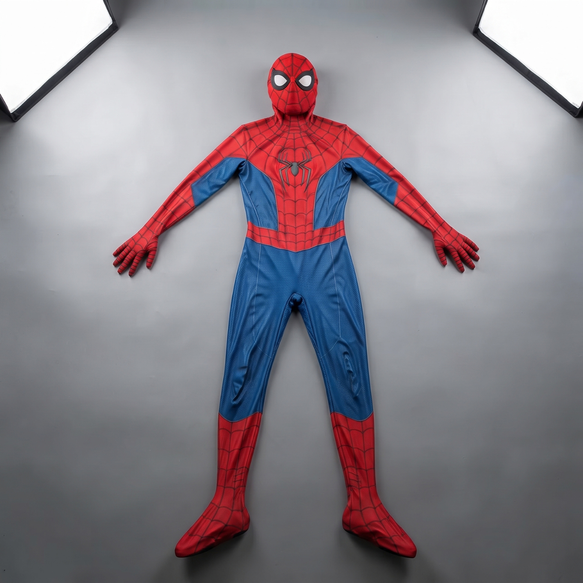 Red & Blue Spiderman Superhero Cosplay Costume – Full Body Bodysuit with Mask